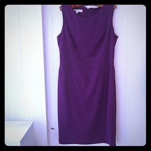 Purple Sleeveless Dress, zipper back